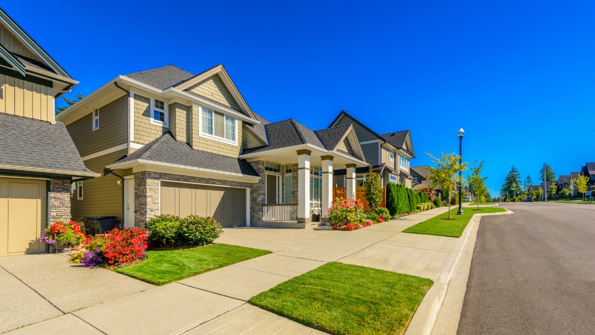 Suburban neighborhood of single-family homes